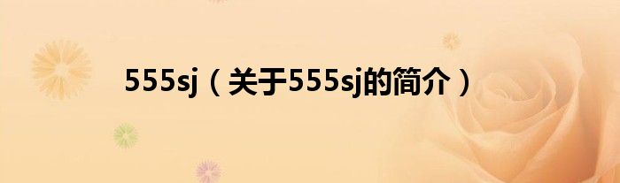 555sj（關(guān)于555sj的簡(jiǎn)介）