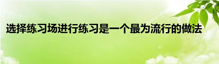 選擇練習場進行練習是一個最為流行的做法