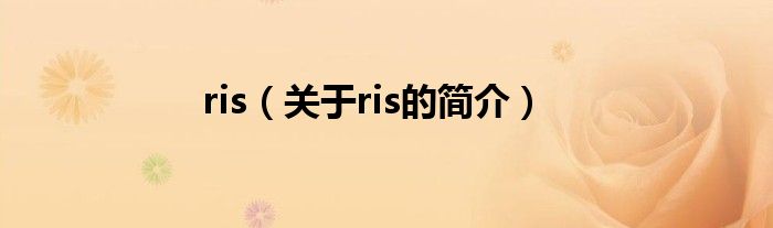 ris（關(guān)于ris的簡介）