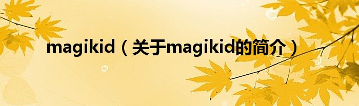 magikid（關(guān)于magikid的簡(jiǎn)介）