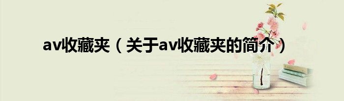 av收藏夾（關(guān)于av收藏夾的簡(jiǎn)介）