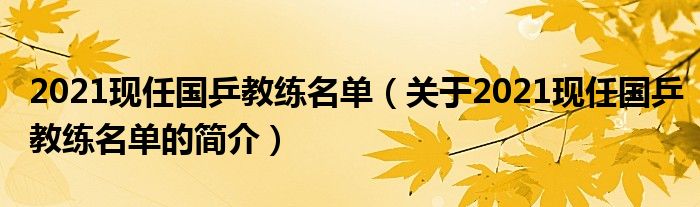 2021現(xiàn)任國乒教練名單（關(guān)于2021現(xiàn)任國乒教練名單的簡介）