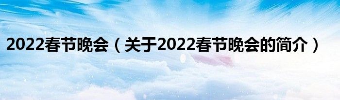 2022春節(jié)晚會（關于2022春節(jié)晚會的簡介）