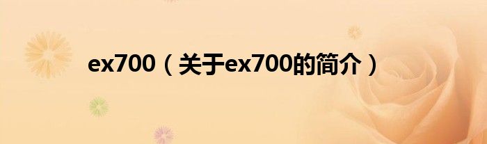 ex700（關(guān)于ex700的簡(jiǎn)介）