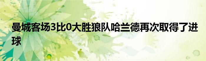 曼城客場3比0大勝狼隊哈蘭德再次取得了進(jìn)球