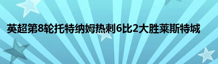 英超第8輪托特納姆熱刺6比2大勝萊斯特城