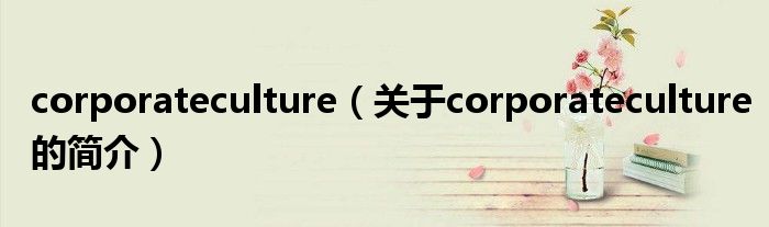 corporateculture（關(guān)于corporateculture的簡(jiǎn)介）