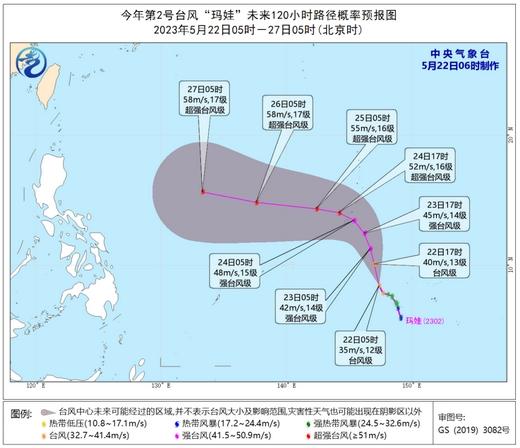 臺(tái)風(fēng)瑪娃加強(qiáng)為臺(tái)風(fēng)級(jí)，未來(lái)5天對(duì)我國(guó)無(wú)影響