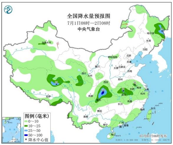 新一輪降雨過程接踵而至，華北黃淮高溫范圍縮減，注意防暑降溫和強(qiáng)降雨